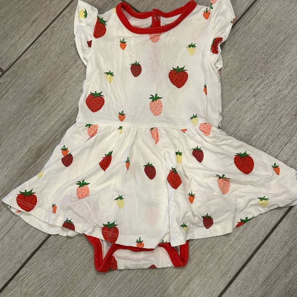 Kyte Baby Strawberry Twirl Bodysuit Dress  - Limited Edition